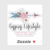 Boho rustieke veren pijl Waterverf Boheemse Logo Sticker (Vel)