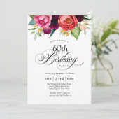 Boho rustieke Waterverf Bloemen 60e verjaardagsfee Kaart (Staand voorkant)