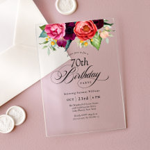 Boho rustieke Waterverf Bloemen 70e verjaardagsfee