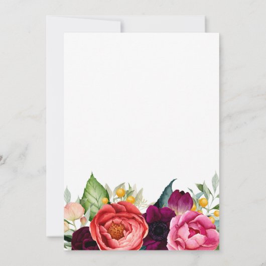 Boho rustieke Waterverf Bloemen 70e verjaardagsfee Kaart (Achterkant)