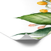 Boho rustieke Waterverf Bloemen 80ste verjaardagsf Poster (Hoek)