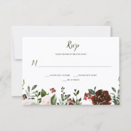 Boho rustieke Waterverf Bloemen Bodemrand RSVP Kaartje