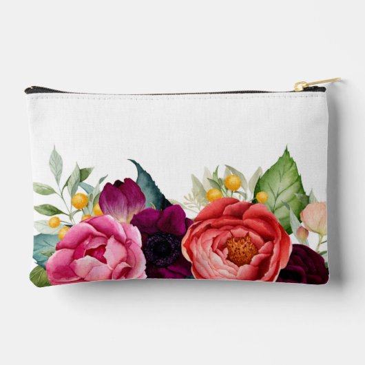 Boho rustieke Waterverf Bloemen met Naam Etui (Achterkant)