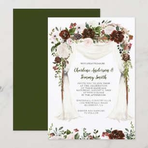 Boho rustieke Waterverf Floral Canopy Kaart