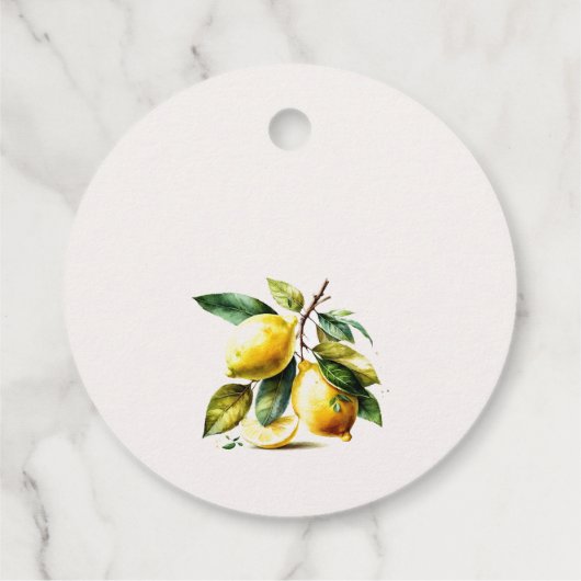 Boho rustieke Waterverf geel citroen tuin bruiloft Bedankjes Labels (Achterkant)