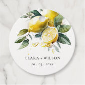 Boho rustieke Waterverf geel citroen tuin bruiloft Bedankjes Labels (Voorkant)