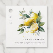 Boho rustieke Waterverf geel citroen tuin bruiloft Bedankjes Labels (Voorkant)