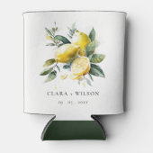 Boho rustieke Waterverf geel citroen tuin bruiloft Blikjeskoeler (Voorkant)