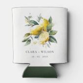 Boho rustieke Waterverf geel citroen tuin bruiloft Blikjeskoeler (Achterkant)