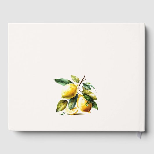 Boho rustieke Waterverf geel citroen tuin bruiloft Gastenboek (Achterkant)