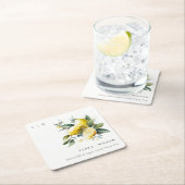 Boho rustieke Waterverf geel citroen tuin bruiloft Kartonnen Onderzetters (Insitu)