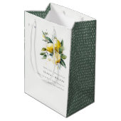 Boho rustieke Waterverf geel citroen tuin bruiloft Medium Cadeauzakje (Achterkant Gekanteld)