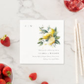 Boho rustieke Waterverf geel citroen tuin bruiloft Servet (Insitu)