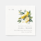 Boho rustieke Waterverf geel citroen tuin bruiloft Servet (Voorkant)