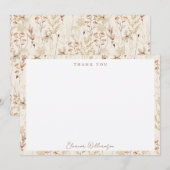 Boho Rustieke Weide Bloemen Bloem Bruidsdouche Bedankkaart (Voorkant / Achterkant)