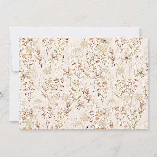 Boho Rustieke Weide Bloemen Bloem Bruiloft Feest Bedankkaart (Achterkant)