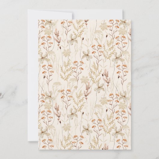 Boho rustieke weide bloemen bloemen bloemstudeerfe kaart (Achterkant)