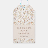 Boho Rustieke Weide Bloemen Bloemige Baby Shower Cadeaulabel (Achterkant)