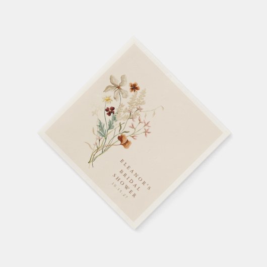 Boho Rustieke Weide Bloemen Bloemrijke Bruiloft Fe Servet (Hoek)