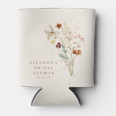 Boho Rustieke Weide Bloemen Bloemstuk Bruidsdouche Blikjeskoeler (Voorkant)