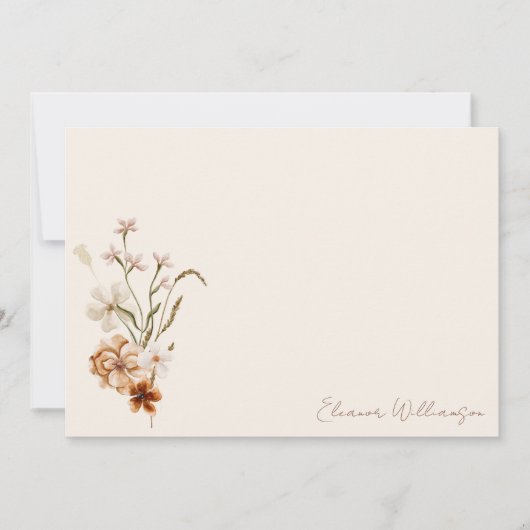 Boho Rustieke Weide Bloemen Bloemstuk Bruiloft Fee Bedankkaart (Voorkant)