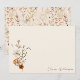 Boho Rustieke Weide Bloemen Bloemstuk Bruiloft Fee Bedankkaart