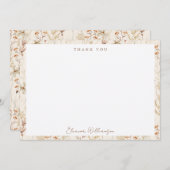 Boho Rustieke Weide Bloemen Bruiloft Feest Bedankkaart (Voorkant / Achterkant)