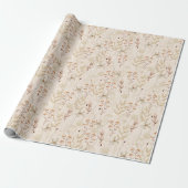 Boho Rustieke Weide Bloemen Bruiloft Feest Cadeaupapier (Uitgerold)