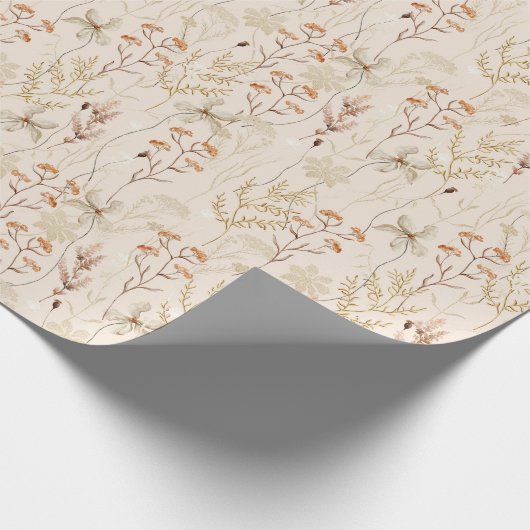 Boho Rustieke Weide Bloemen Bruiloft Feest Cadeaupapier (Hoek)