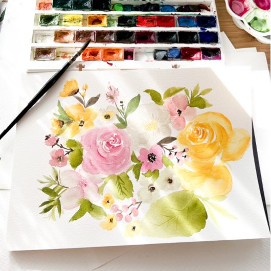 Boho rustieke weide geel roze bruiloft Welkom Poster