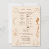 Boho Rustieke Westerne Cowboy Wedding Info Graphic Kaart (Voorkant)