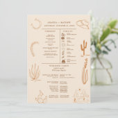 Boho Rustieke Westerne Cowboy Wedding Info Graphic Kaart (Staand voorkant)