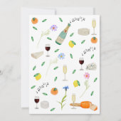 Boho rustieke wijn en kaas verlovingsfeest kaart (Achterkant)