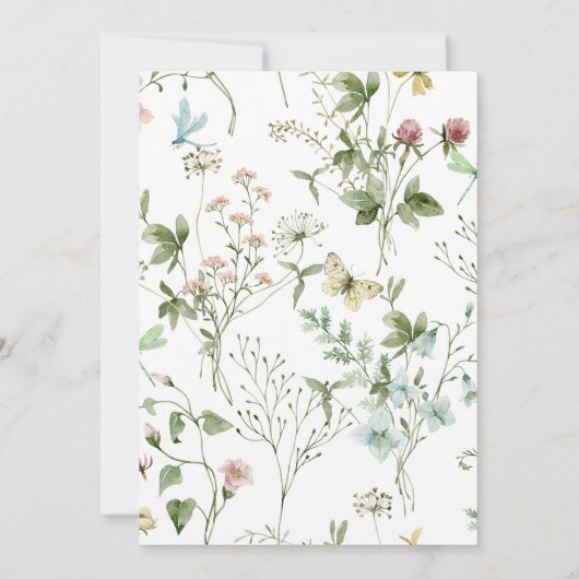 Boho rustieke Wildbloemen 50e bruiloft Jubileum Kaart (Achterkant)