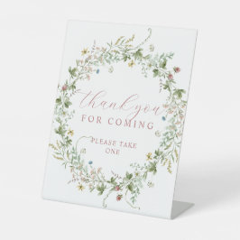 Boho Rustieke Wilde Bloemen Bedankt voor het Komen Reclamebord Met Voetstuk