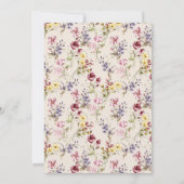 Boho rustieke wilde bloemen bruiloft kaart (Achterkant)