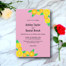 Boho rustieke zonnebloem blozen zomer bloemenbruil kaart