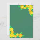 Boho rustieke zonnebloem groene lente bloemenbruil kaart (Achterkant)