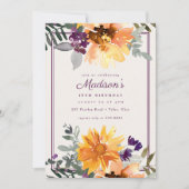 Boho rustieke zonnebloem Wildflower Foto Verjaarda Kaart (Voorkant)