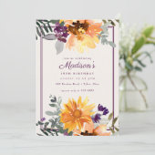 Boho rustieke zonnebloem Wildflower Foto Verjaarda Kaart (Staand voorkant)