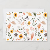 Boho rustige oranje zonnebloemen foto 1e verjaarda kaart (Achterkant)