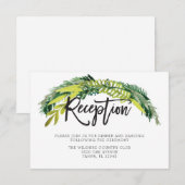 Boho Rustikale Trouwontvangstkaart met Bloemen Informatiekaartje (Voorkant / Achterkant)