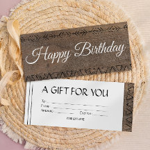 Boho rustische houten cadeaubonvoucher