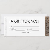 Boho rustische houten giftcard voucher kaart (Achterkant)