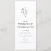 Boho Rustische Stijl Eenvoudige Bloemige Bruiloft Menu (Achterkant)