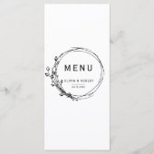 Boho Rustische Stijl Eenvoudige Bloemige Bruiloft Menu (Voorkant)