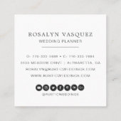 Boho Rustische Veerkrans Monogram Vierkante Visitekaartje (Achterkant)
