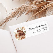 Boho Rusty Terracotta Bloemen Trouwadres Etiket