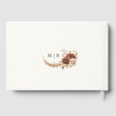 Boho Rusty Terracotta Floral Wedding Guest Book Gastenboek (Achterkant)