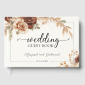 Boho Rusty Terracotta Floral Wedding Guest Book Gastenboek (Voorkant)